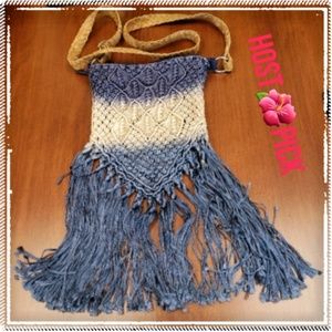Chico's crotchet fringe crossbody bag
